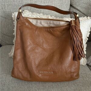 Michael Kors Cognac Leather Hobo with Tassel